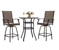 Nuu Garden Brown 3-piece outdoor patio bar set