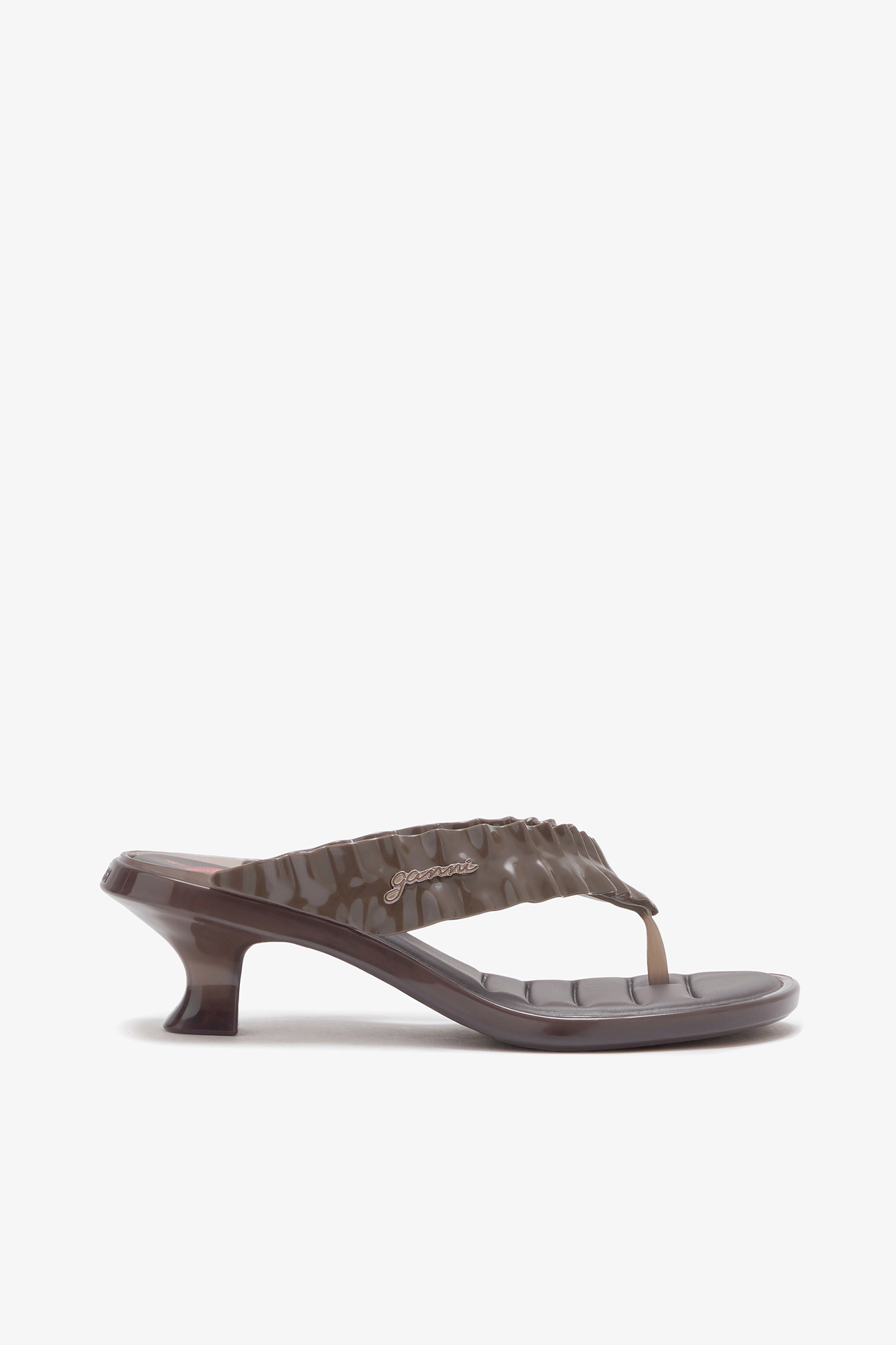 Melissa Thong Kitten Heel in Brown