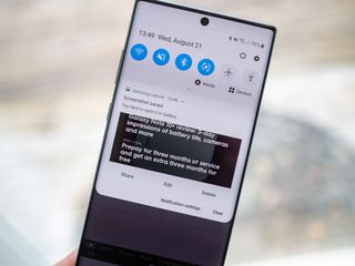 Notifications on a Galaxy Note 10