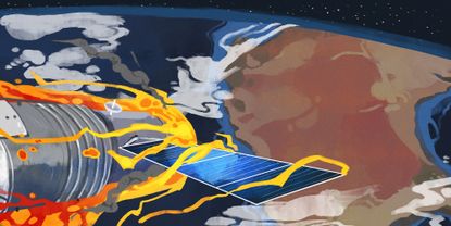China's Tiangong-1 space lab re-entry art