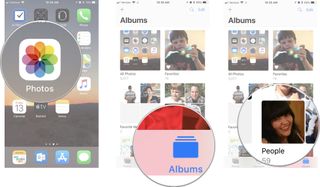 Open Photos, then tap Albums, then tap People