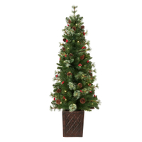 4.5ft Pre-Lit Brazil Pine Artificial Christmas Tree with berries: was £89 now £75 | Hayes Garden World