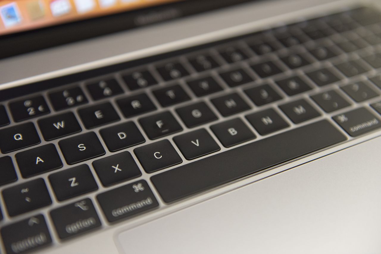Close-up of the Apple MacBook Pro 15in (2018) keyboard