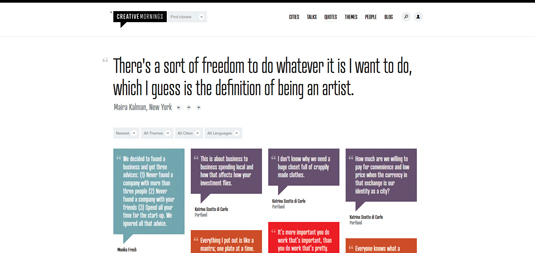 CreativeMornings new site is clean and easy to use