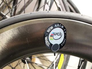The UCI was planning to add stickers to approved race wheels this month