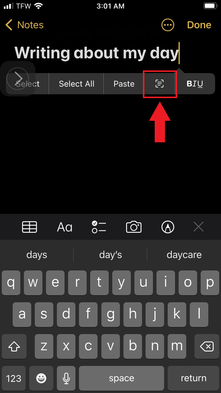 Notes app trick on iPhone