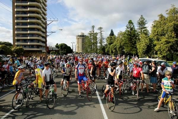 The media was cleared out of the way so those that turned out could get the 30 kilometre ride underway.