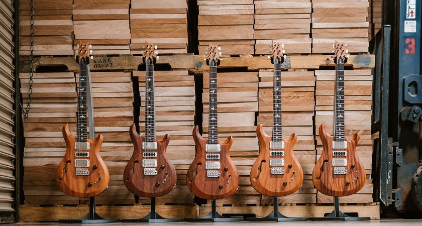 PRS S2 Special Semi-Hollow Reclaimed: limited to 700 instruments worldwide, this versatile high-end semi is made from tone woods salvaged from a hurricane and old Brazilian farmhouses.