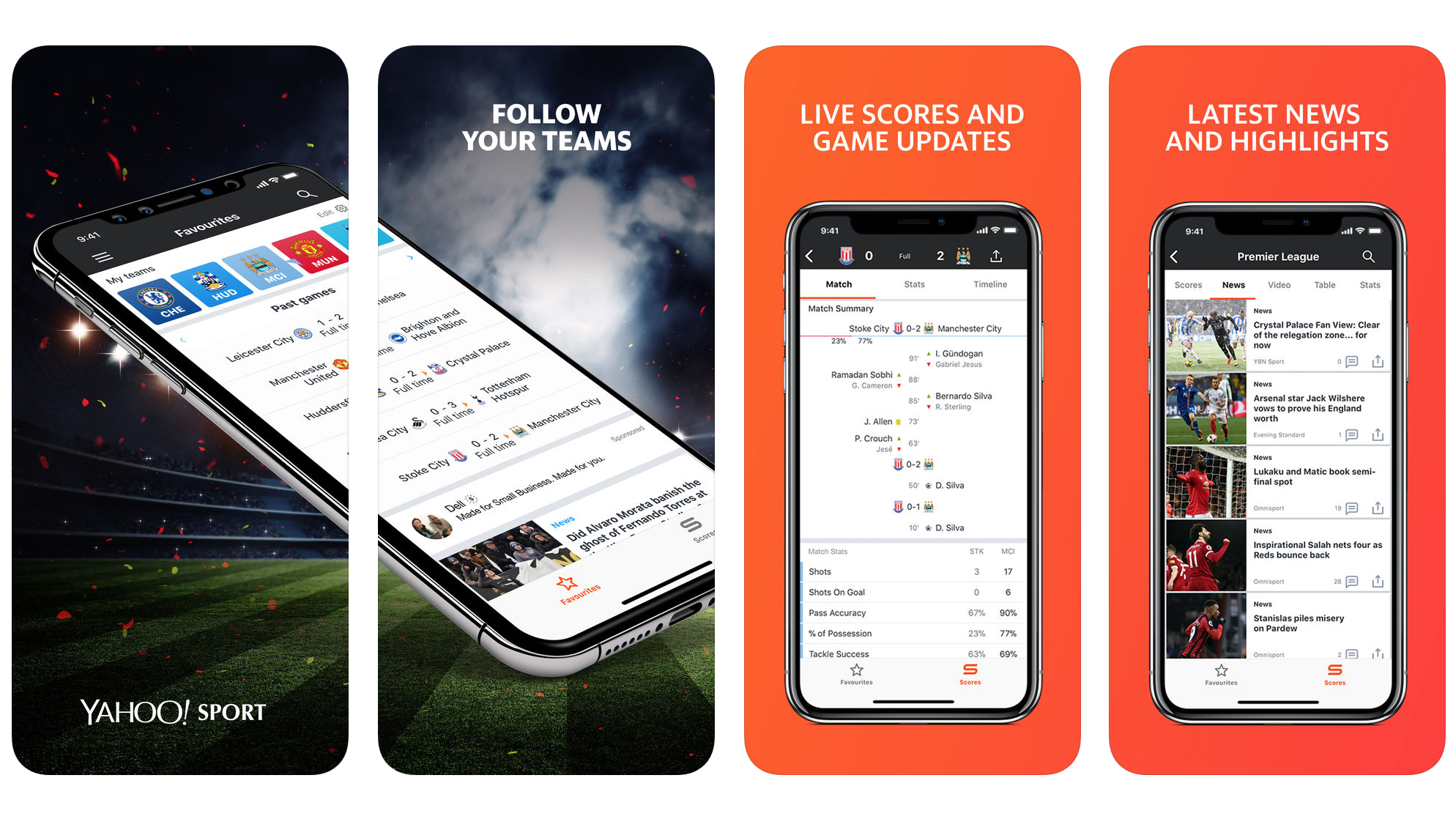 A screenshot of the Yahoo Sport app