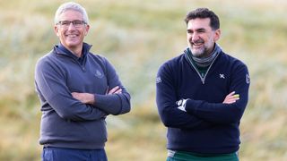 Jay Monahan and Yasir Al-Rumayyan at the Alfred Dunhill Links Championship