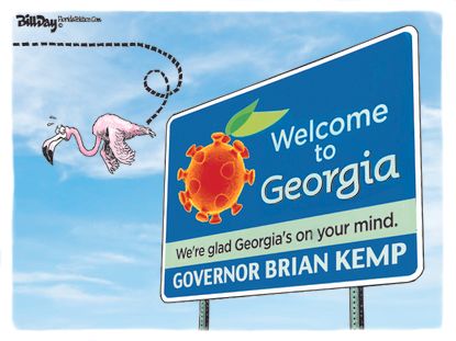 Editorial Cartoon U.S. Georgia reopen Florida coronavirus