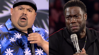 Gabriel Iglesias and Kevin Hart stills from their respective Netflix specials.