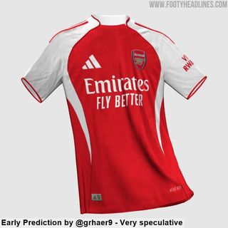 Arsenal's predicted home shirt for the 2025-26 season