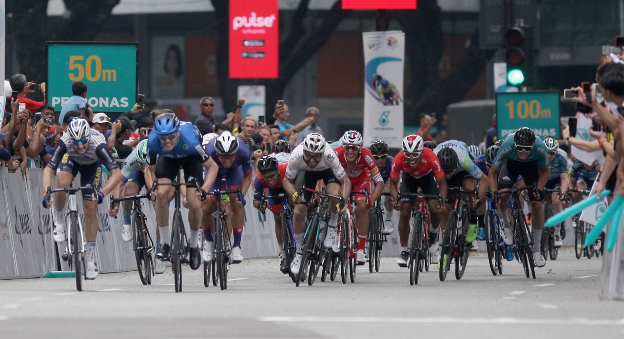 Max Walscheid sprints to the line at Le Tour de Langkawi