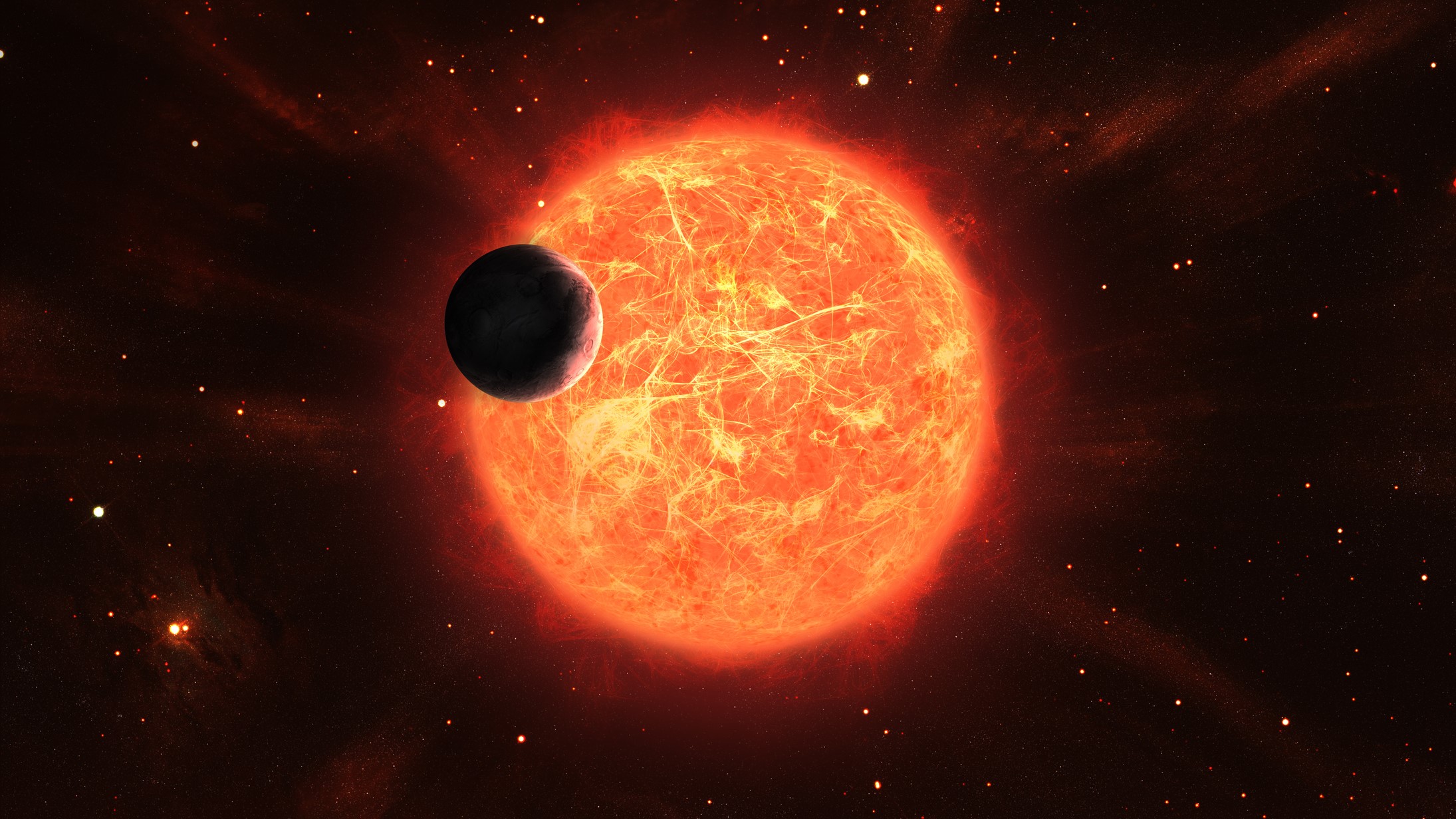 sun and earth red giant