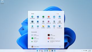 Una captura de pantalla del menú de inicio de Windows 11