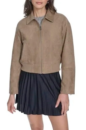 Levi&#039;s, Women&#039;s Leather Bomber With Laydown Collar (Was $90) 