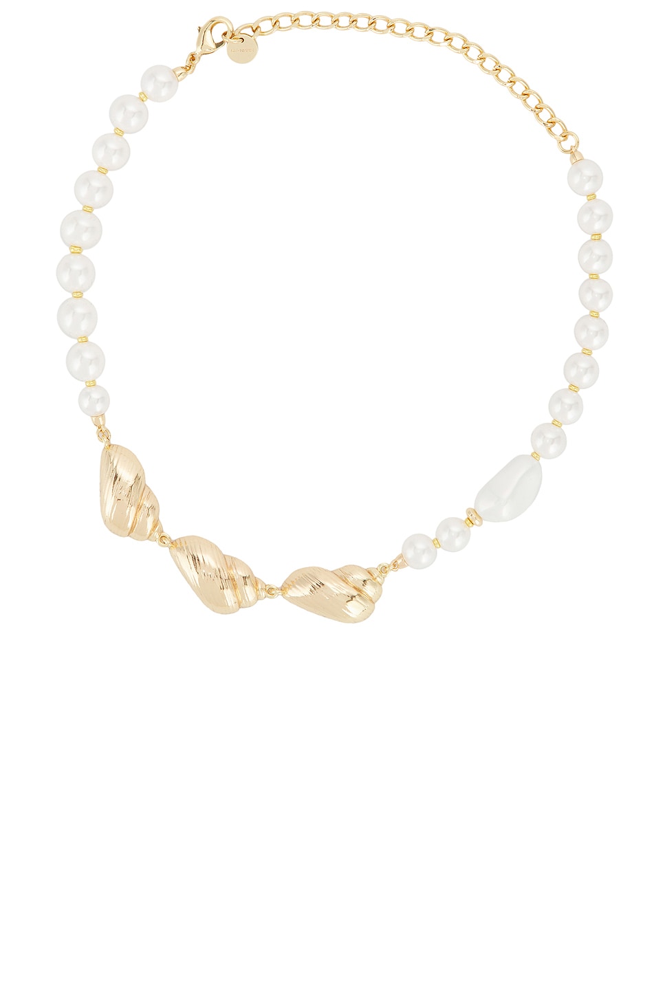 Gold Shell and Pearl Necklace