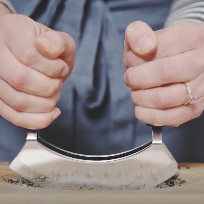 women making herb salt