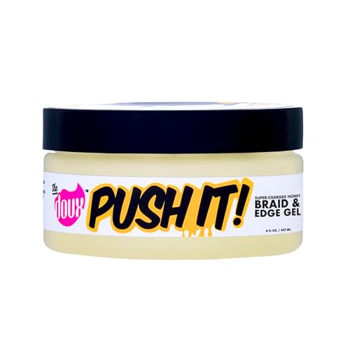The Doux Edge Control & Braiding Gel for Natural Hair Push It! Braid & Edge Gel for Slick Styles, Frizz Control & Moisture – Hair Gel for Women With Flyaway Hold & Shine