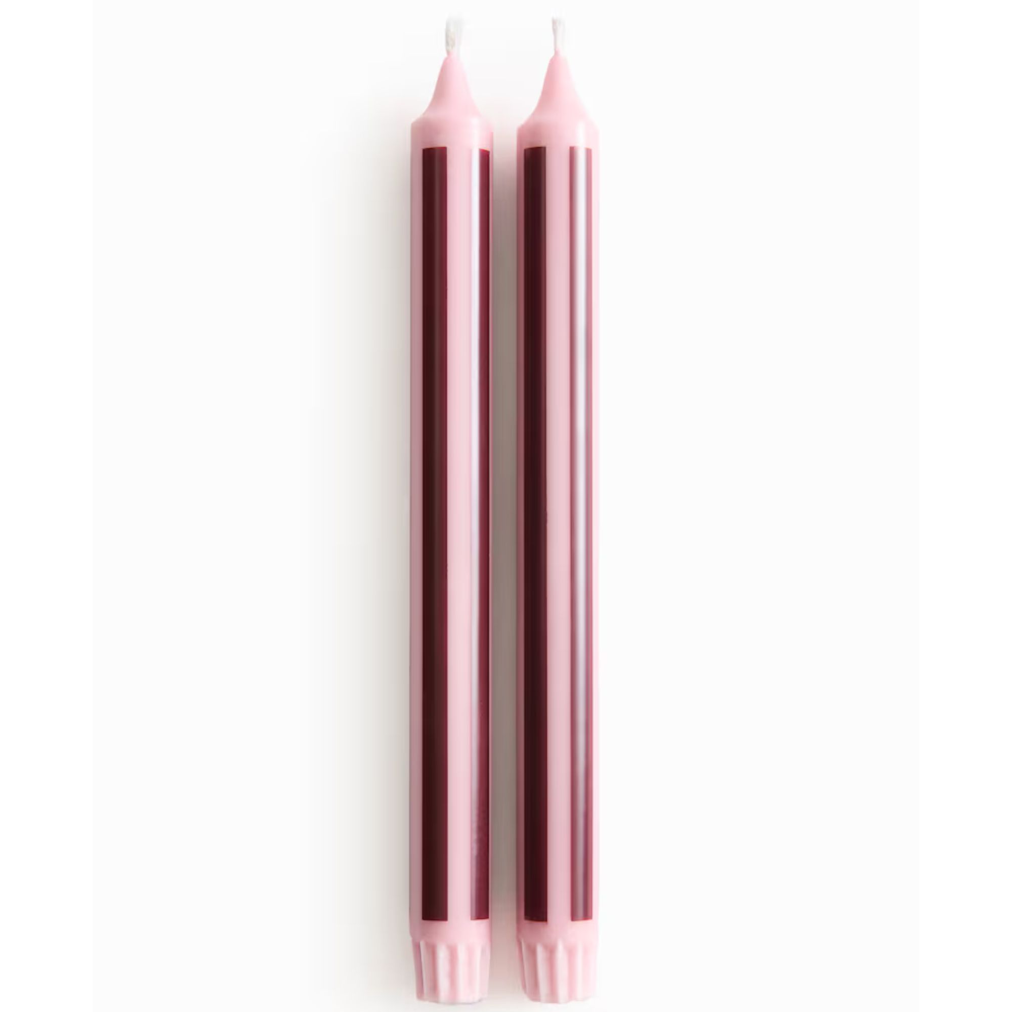 2-pack Patterned Candles (Burgundy/striped)