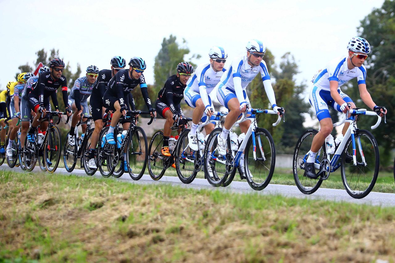 Novo Nordisk ride near the front during Milan-Turin