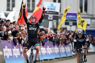 Ian Stannard wins the 2015 Omloop Het Nieuwsblad (Watson)