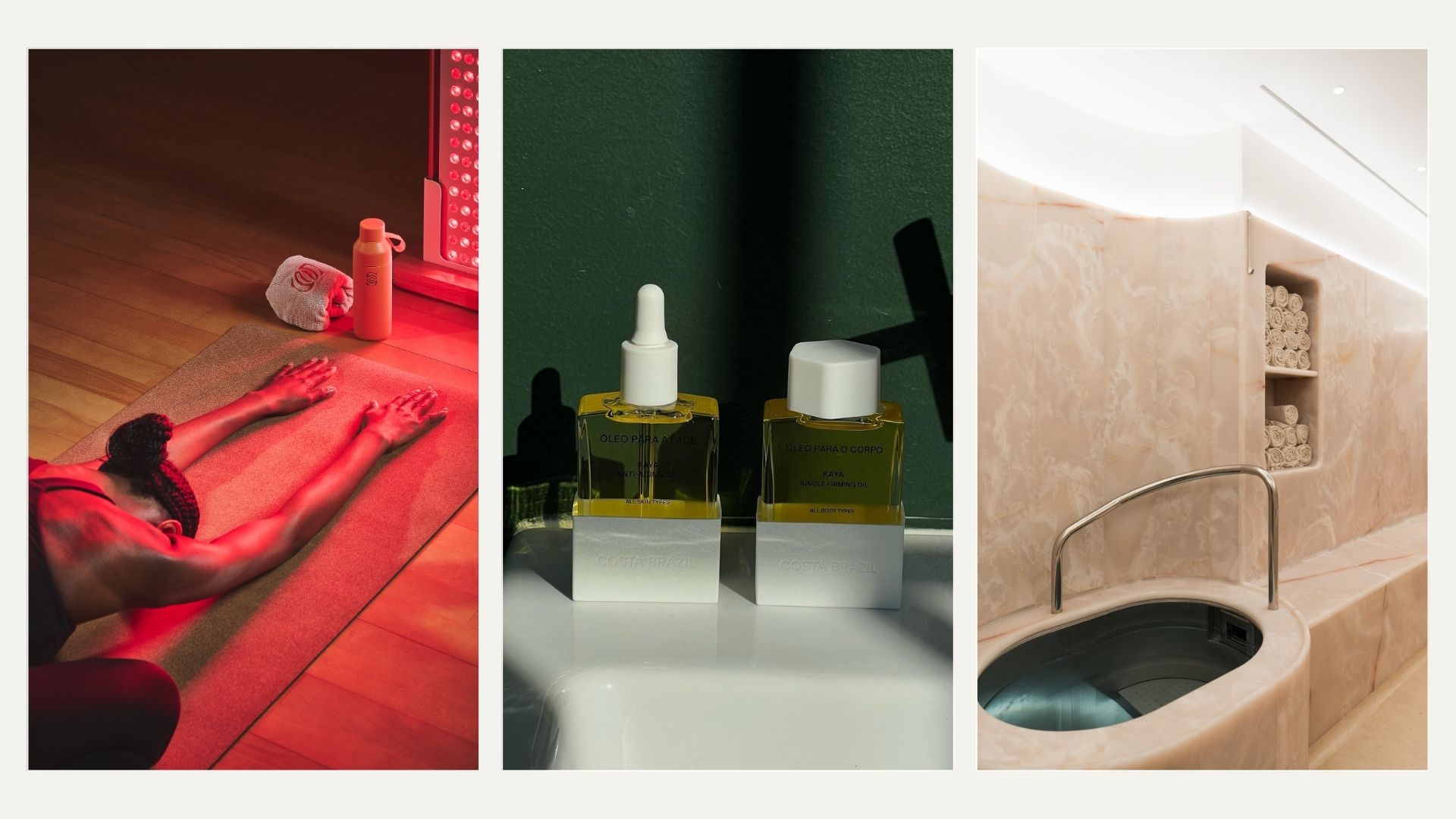 A series of photos inside the best gyms for beauty products