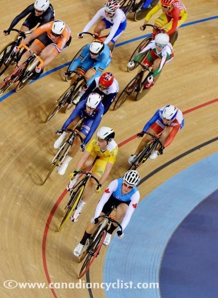 Whitten rode at the front of the elimination, out of danger, for the first half of the race