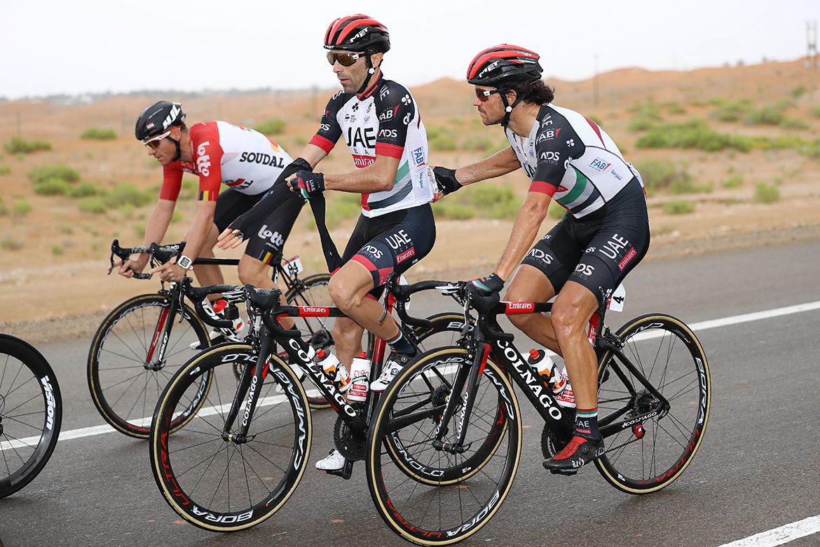 Arm warmers are an unusual sight in Abu Dhabi