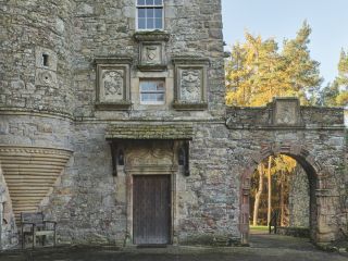 Ferniehirst Castle, tower and stair turret