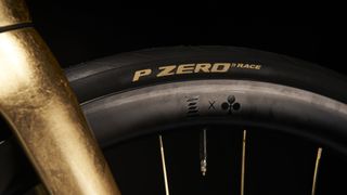 Gold Pirelli P Zero tyres