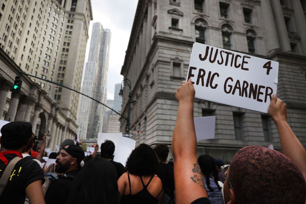 Protest on anniversary of Eric Garner&amp;#039;s death.