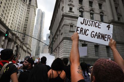 Protest on anniversary of Eric Garner's death.