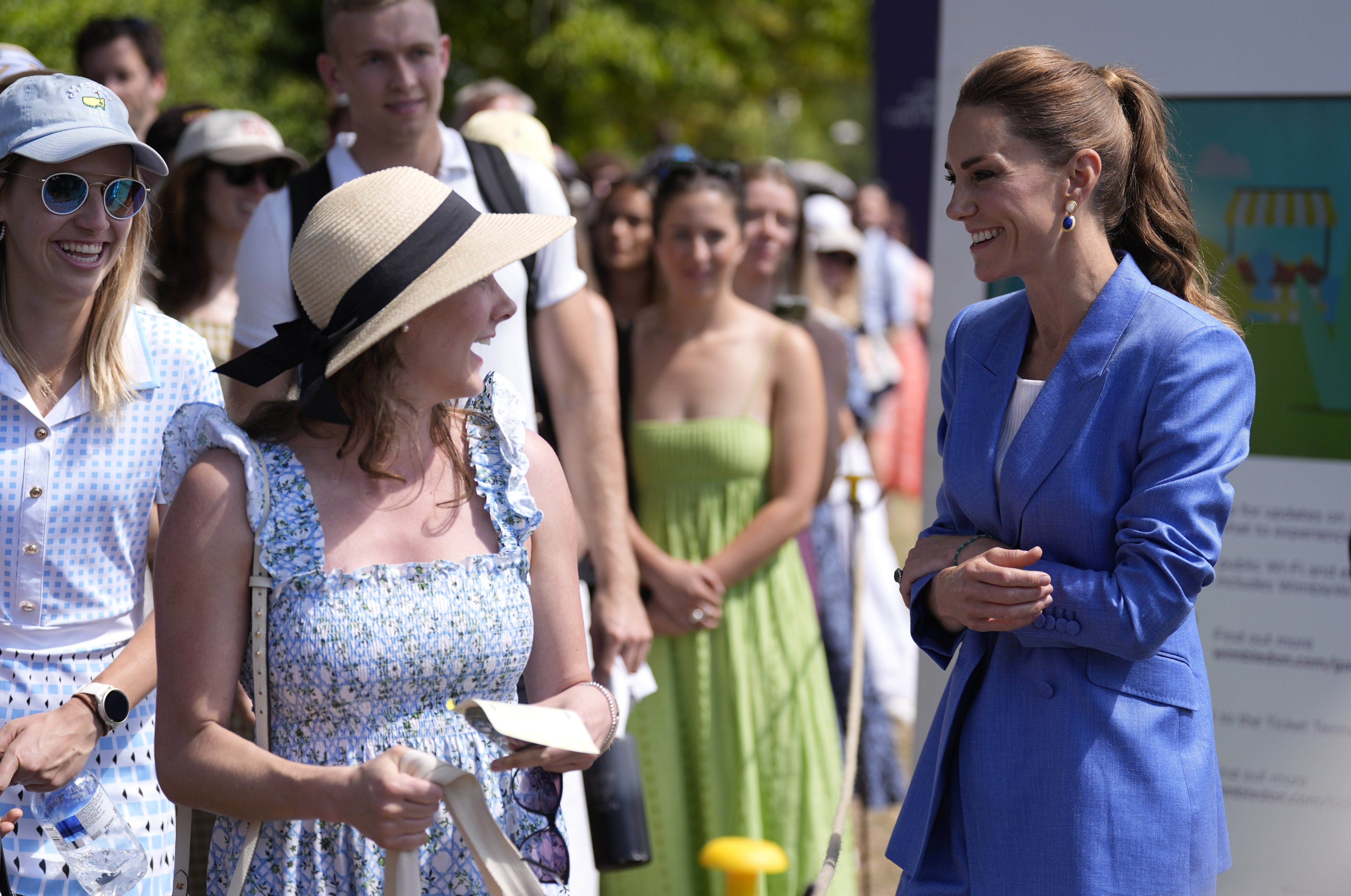 Princess Kate talking to fans in the Wimbledon queue