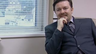 A scene from The Office with Ricky Gervais
