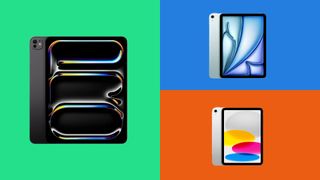 iPads on a coloured background