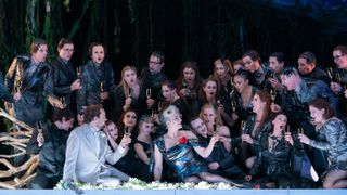 The Royal Opera House chorus and prince, in Rusalka at the Royal Opera House