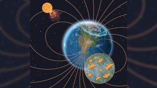 A diagram of Earth's magnetic field