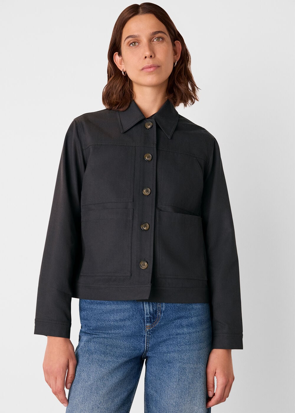 Washed Black Mia Pocket Detail Jacket