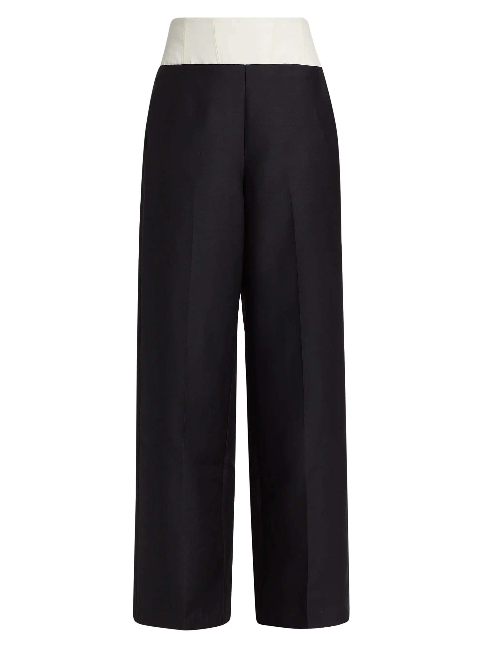 Dakota Wool-Silk Wide-Leg Pants