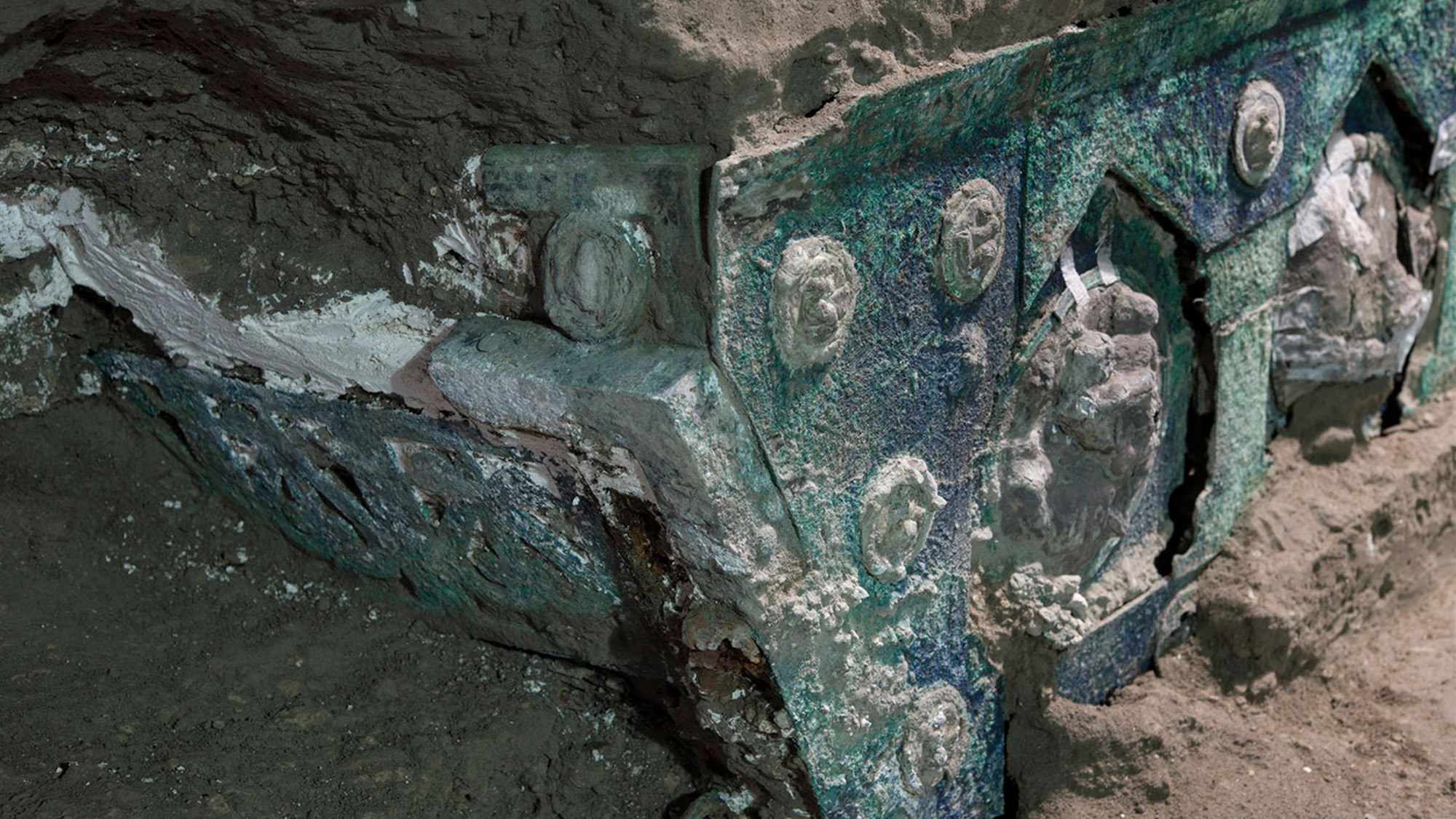 Archaeologists say this is the first time that this type of ceremonial chariot has been found in Italy; similar chariots have been found in parts of Greece.