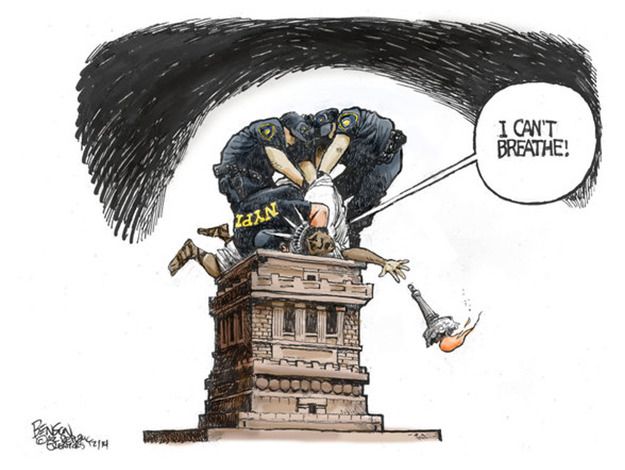 Editorial cartoon race relations Eric Garner