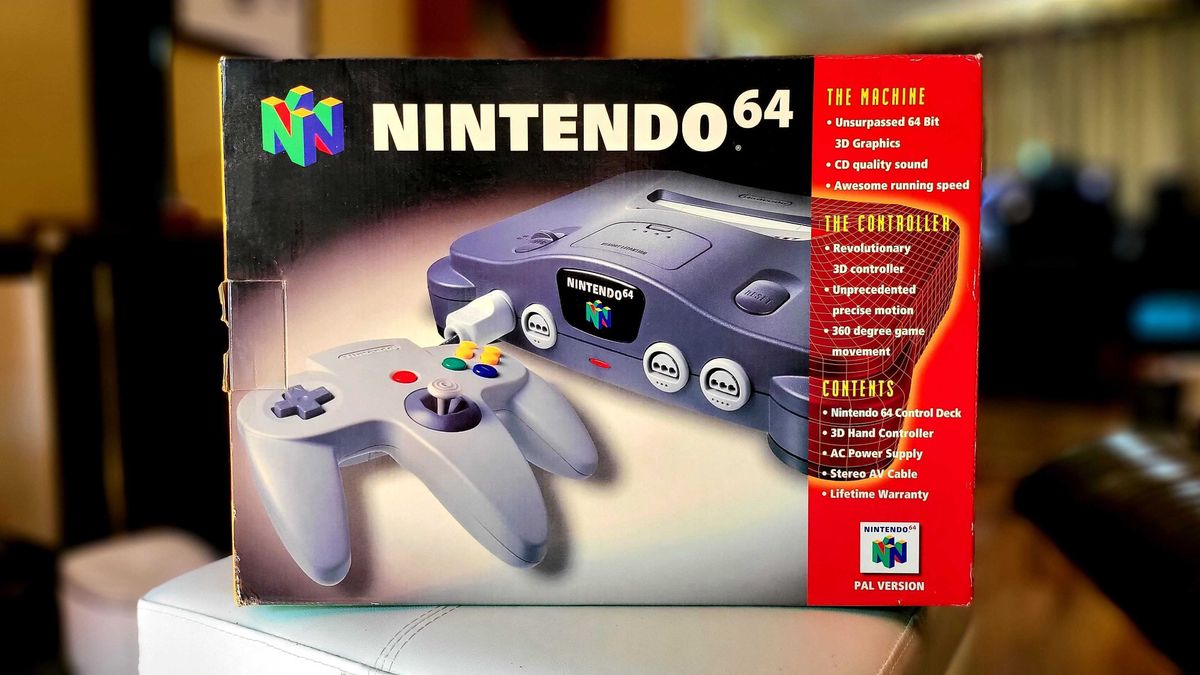 The Nintendo 64 console packaging