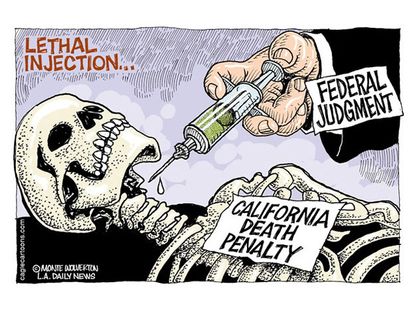 Editorial cartoon lethal injection California
