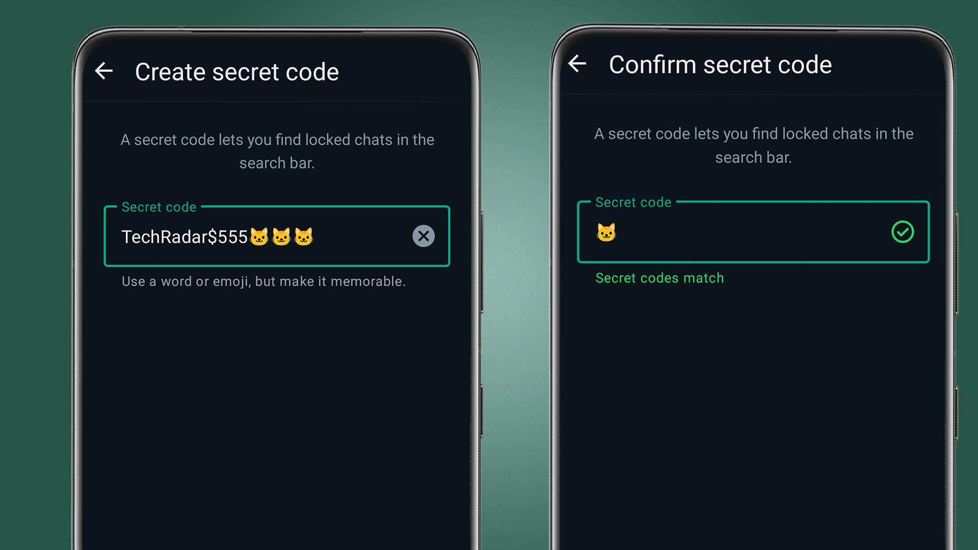 Examples of WhatsApp secret code