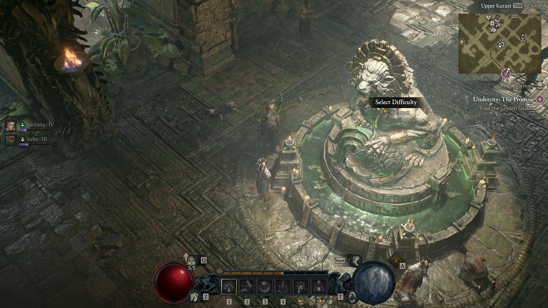 Image showing Lion statue in Kurast where you can change Diablo 4 difficulty