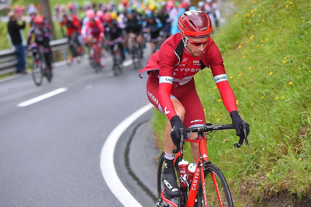 Dmitry Kozonchuk attacks during stage 9 at the Toyr de Suisse