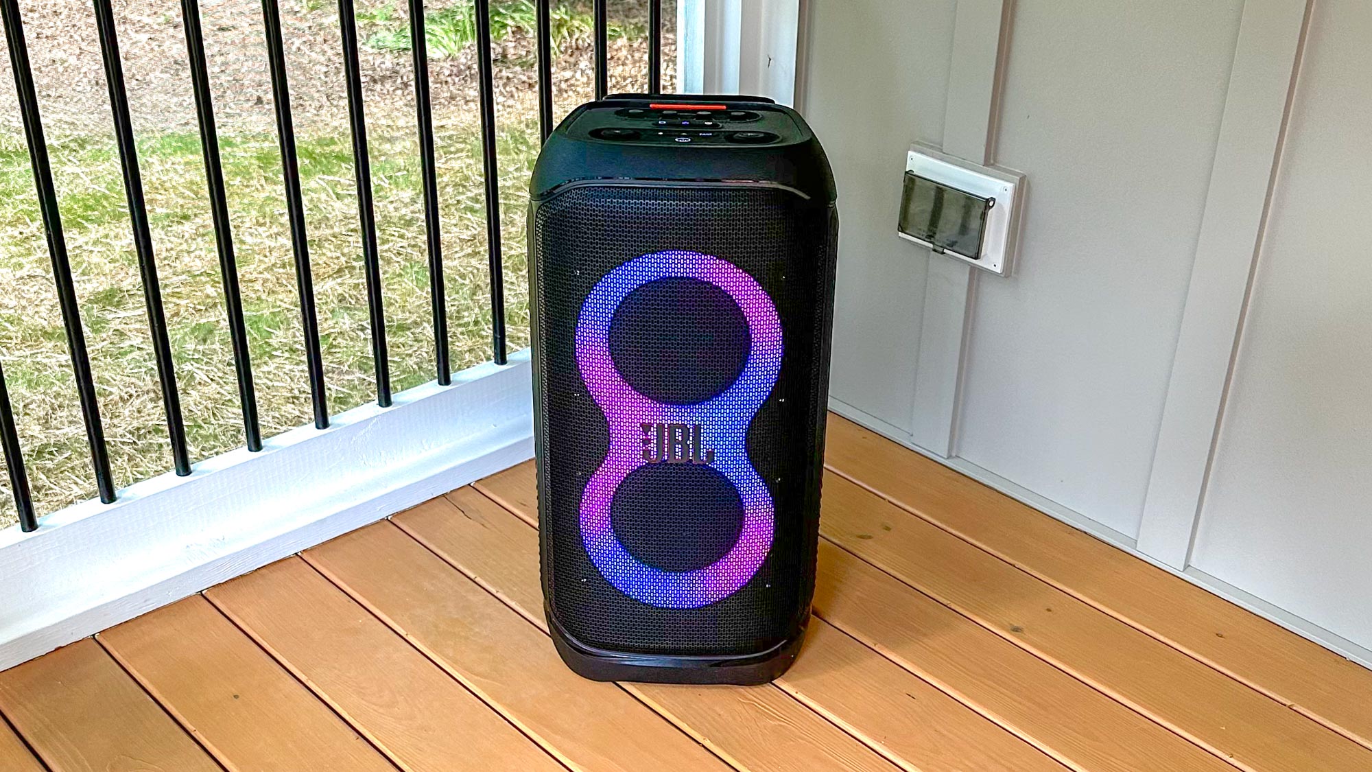 JBL PartyBox Stage 320 on a veranda