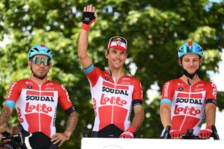  Philippe Gilbert of Belgium and Lotto Soudal during a team presentation of the 2022 Tour de France 